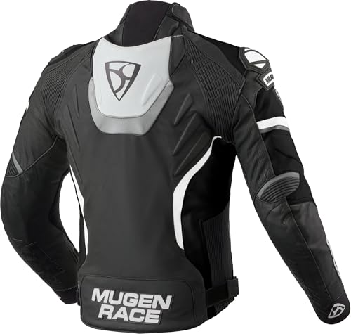 Blouson de moto en cuir Marcus noir et blanc taille 48 - 2