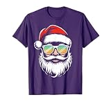 Retro Sunglasses Santa Face Christmas Xmas Men Boys Kids T-Shirt