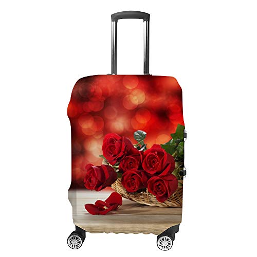 Housse de Protection pour Bagages Motif Roses Rouges - Taille Standard Valise