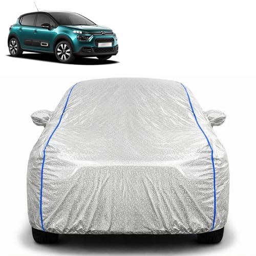 Image of Waterproof Car Cover for Citroen C3 | All Weather Protection | UV Resistant & Dustproof | Soft Cotton Lining to Prevent Scratches | Triple Stitched with Mirror Pockets & Elastic Hem