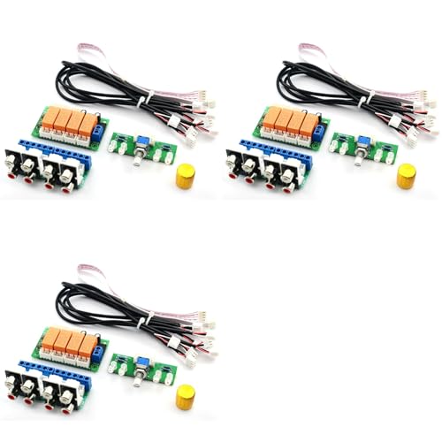 ISTOVO 3 relés de 4 vías de entrada de audio de conmutación de señal de entrada de audio, placa de selección de conmutación giratoria