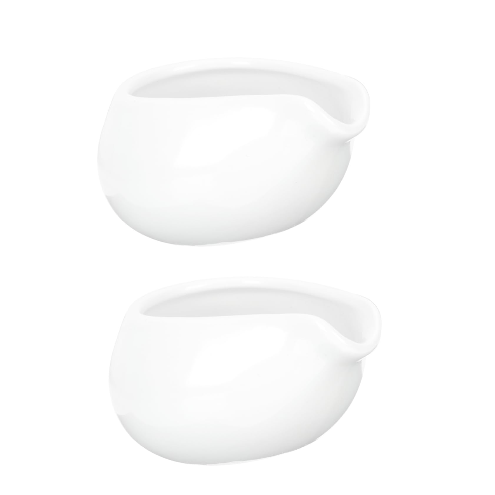 UTHCLO 2pcs Milk Gu Sauce Bucket Bowl Sauce Serving Boat Gravy Jug Honey Syrup Porcelain Creamer Breakfast Milk Cups Gravy Sauce Boat Coffee Syrups Syrup Server Mini Pot White Ceramics