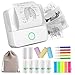HUIJUTCHEN Mini Pocket Printer Portable Thermal Photo Printer with 10 Rolls Printing Paper for Android or iOS APP, Bluetooth Inkless Printer Labler Maker (White)