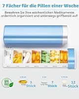 Betife Tablettenbox 7 Tage, BPA Frei Pillendose Klein Für Unterwegs – Ansicht 2