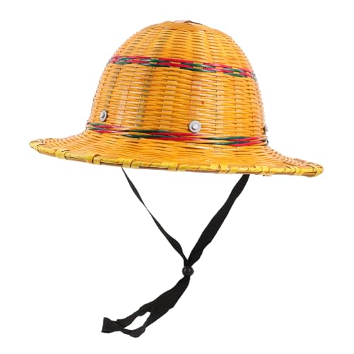 Chapeau de soleil en bambou respirant pour chantier casque intégré grand bord rond anti chaleur