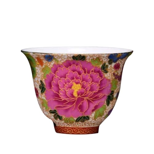 PRETYZOOM Cloisonn Enamel Tea Cup Compact Single Chinese Teacup Practical Teaware for Jasmine Green and Oolong Tea Home Office Use