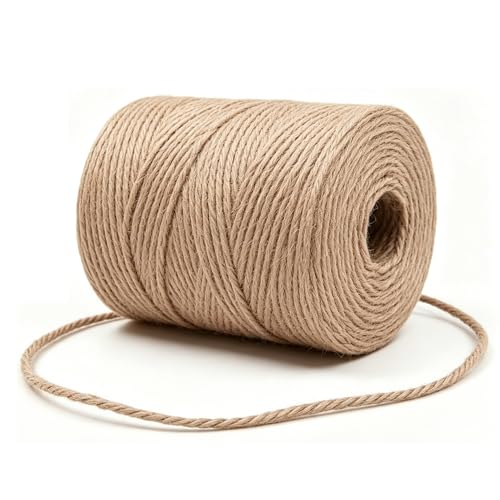 Eyeleaf Juteschnur 2-3mm 100m Naturjute Bindegarn Gartenschnur Bastelschnur Reißfest 35 Pfund Zuglast für Garten Geschenkverpackung DIY Deko Katzenkratzbaum Blumenbinden