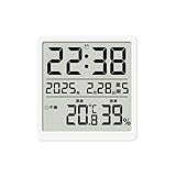 Guimeiren 防水時計 お風呂用 デジタル バスクロック 完全防水 温湿度計 タイマー付き マグネット吸着 壁掛け 卓上置き 浴室 洗面所 キッチン 磁気固定 多機能 風呂場 壁掛け(白)