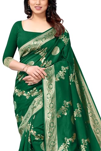 Image of MIRCHI FASHION Women Saree | Jacquard Banarasi Silk Woven Ethnic Motif Office Wear Sari