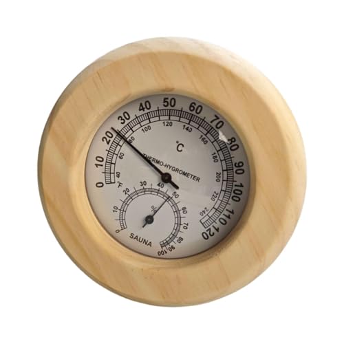 LOVIVER Hygromètre de Sauna, thermomètre hygromètre en Bois, jauge de température et d'humidité pour hôtel, Serre, Chambre de bébé, Blanc