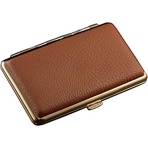 SXFYHXY Portasigarette in Pelle Custodia sottovuoto Portatile Ultra-Sottile, portasigarette in Metallo Anti-Pressione 20 Bastoncini,11x6.5x2cm