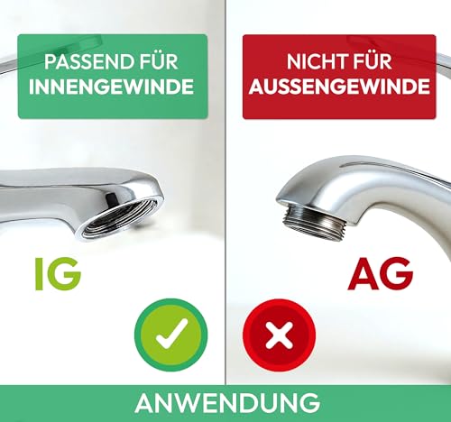 M18.5x1~5.7 l/min 4er Set Original PERLATOR® Wassersparender Einschraubstrahlregler inkl. Schlüssel