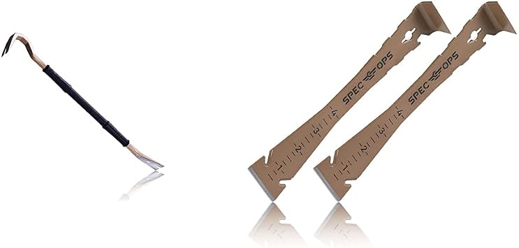 Spec Ops 30" Wrecking Crowbar & 9.5" Trim Bar Pry Bar Set with Nail Pullers