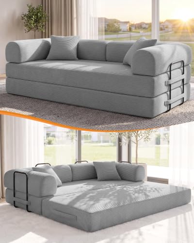 NNQ 79" Convertible Futon Sofa Bed,6-in-1 Boneless Couches for Living Room