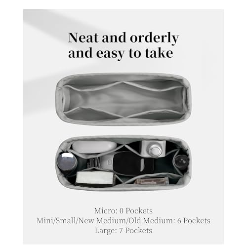 Image of Purse Organizer Insert for Lady Dior New Medium Bags, Satin Luxury Bag Insert, Lightweight & Portable Purse Shaper with Pockets, Ideal for Travel, Shopping, and Daily Use(Pearl Grey, Lady New Medium)