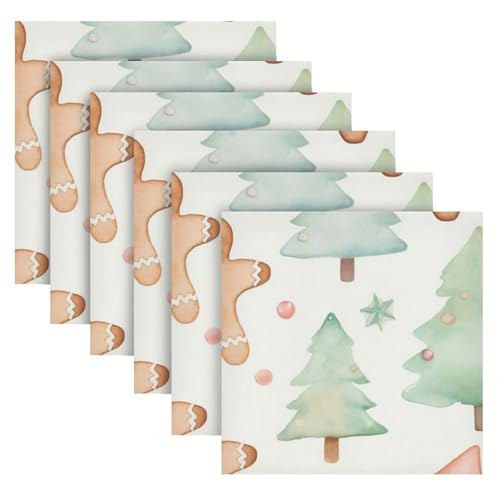 Servilletas de Tela de Navidad Set de 6 Multicolor miniatura 2