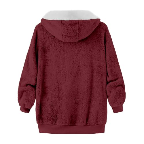 Oversized Fuzzy Fleece Jackets For Women Fashion 2024 Soft Faux Fur Cardigan Coat Shaggy Warm W3