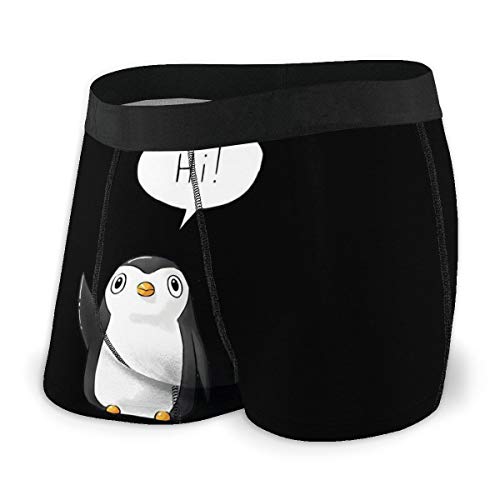 SJOAOAA Klassische Herren-Boxershorts, Pinguin, Say-High-Stretch-Unterwäsche, weiche Unterwäsche, bequeme Herren-Boxershorts, Schwarz , XL