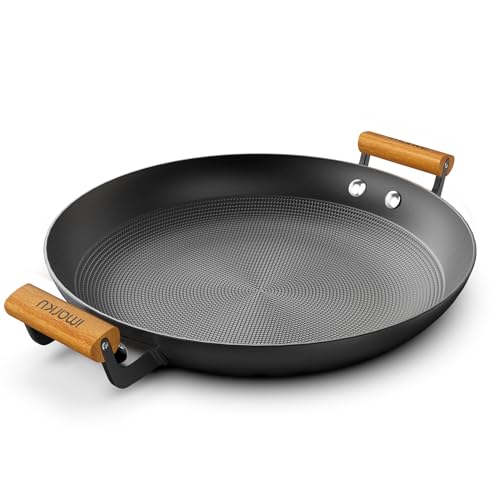 imarku Non Stick Frying Pan, 14 Inch Large Cast Iron Skillets, Cooking Paella Pan with Stay Cool Handle, Nonstick Grill Pan Compatible with All Cooktops, Christmas Gifts for Women Man