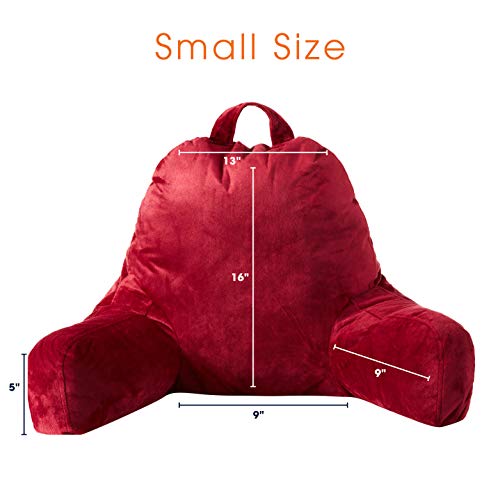 Cheer Collection Kids Size Reading Pillow With Arms For Sitting Up In Bed (Maroon) #TOP4