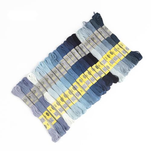Image of 21 Skeins Double Mercerized Egyptian Cotton Embroidery Floss 8.75 Yards Per Skein for Cross Stitch Thread, Friendship Bracelets Floss, Craft Floss, Embroidery Floss Set (Set 7 (21 Skeins))