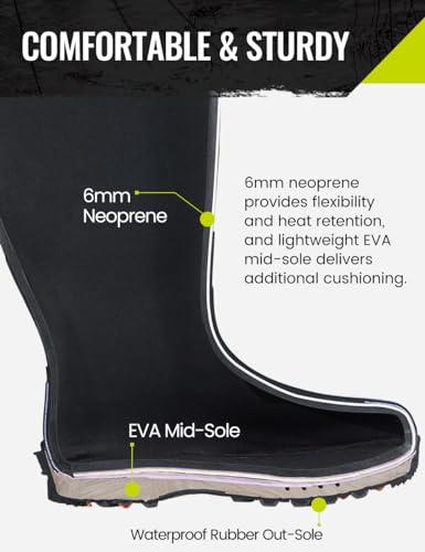 TIDEWE Hunting Boot for Men, Insulated Waterproof Sturdy 16" Men's Hunting Boot, 6mm Neoprene and Rubber Outdoor Boot (400g Insulated & Standard)2