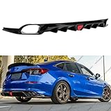 WheelX Rear Diffuser with LED Red Brake Lights Compatible with 2022-2025 Honda Civic, MC Style FE180 JDM Rear Bumper Kit Fit for EX LX Si Sport 4 Door Sedan with Pilot Lamp (Glossy Black)