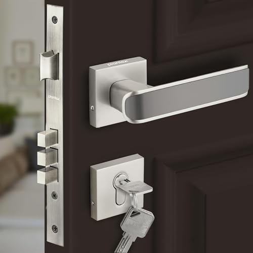 Image of Plantex Main Door Locks for Home /Premium Door Lock with 3 Years of Warranty /Mortise Lock for Door - Main Door Lock Set (7112 - Satin White & Satin Black)