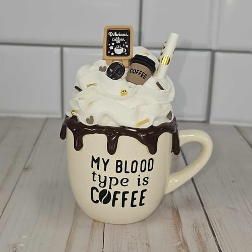Mini Taza de Café Decorativa Hecha a Mano con Crema miniatura 3