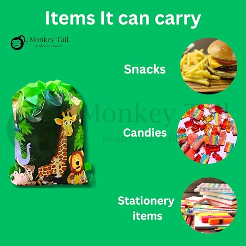Image of MONKEYTAIL Animal Theme String Bags as Birthday Return Gifts - Pack of 15 for Kids of All Age Group
