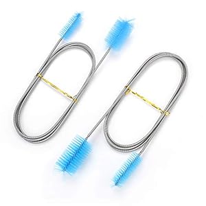 Yangfei 2 Pezzi Spazzola per la Pulizia dei Tubi Doppia Spazzola per Acquario Spazzola per Pulire la Primavera Filtri in Acciaio Inox e Fibra(lunghezza di 165cm,Blu)