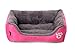 Spring fever Ultra-Soft Paw Print Pet Water Resistant Rectangle Orthopedic Snuggle Dog Cat Warm Pet Bed A Pink S (17.715.74.7 inch)