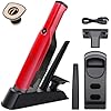 Handheld Vacuum Cordless,15KPA High Power Suction,USB Quick Charge,Car Vacuum Cleaner with Storage Dock,Lightweight Rechargeable Dust Buster with Crevice Tool Pet Brush Hand Vac for Home,Red