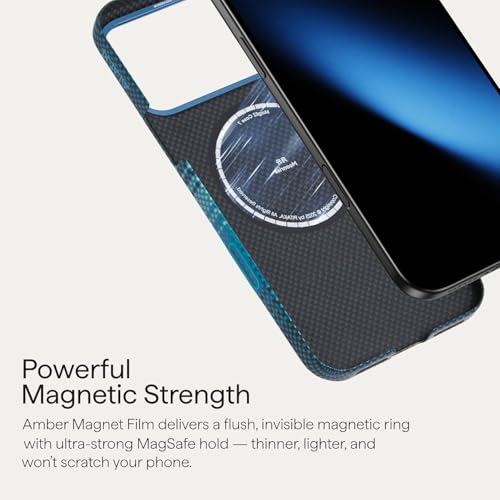 Image of Pitaka Thin Light iPhone 17 Pro 6.3 inch Case Cover with Camera Control Button, MagSafe Compatible, Ultra-Slim Case with Caseless Touch Feeling, 600D Aramid Fiber Woven (Moonrise)