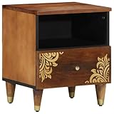 Bois de manguier robuste : structure en bois massif naturellement résistant, supporte charge quotidienne sans faiblir, idéal pour ranger livres, lunettes ou chargeurs sur votre table de lit ou console de salon.