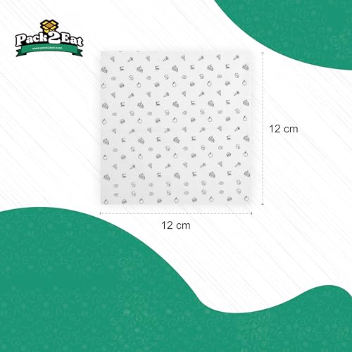 Image of Pack2Eat Roti Wrapping Paper | Multipurpose Food Wrapping Paper | Imported Oilproof, Reusable Wrap for Food | Roti Wrap | Extra Wide 12 inch Food Wrapping Paper with Dispenser (30 Meters) - 100 Pcs