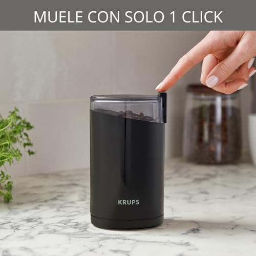 Miniatura 2 de Krups Molinillo De Café Eléctrico, 200w, Cuchillas De Acero Inoxidable, Molido Rápido Y Uniforme, Capacidad 75g, Fácil De Usar Y Verter, Seguro Y Versátil, F20342