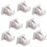 ymmsuuie Curtain Rod Bracket No Drilling,8 Pcs Curtain Rod Bracket, Self Adhesive Curtain Rod Holders No Drill Curtain Rod Brackets, Drapery Hook Fixing Wall Brackets for Home Hotel Use (White)
