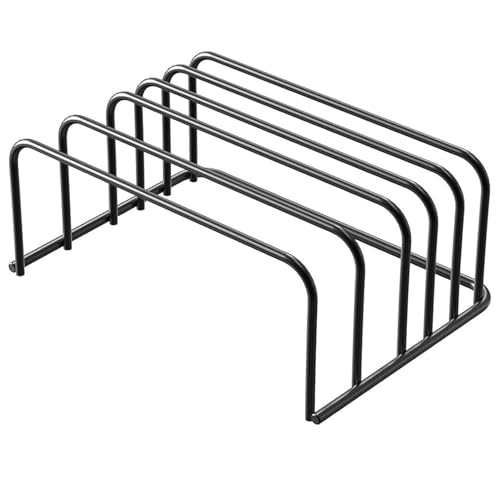 CAKEEYUM Snijplank Organizer 5 Slots Rvs Snijplank Houder Stand Keukenkast Aanrecht Bespaar-Afstand Metalen Rack Voor Cookie Sheet & Bakplaat Ra