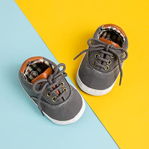 Image of Infant Baby Boys Girls Canvas Sneaker Toddler Slip On Anti Skid Newborn First Walkers Candy Shoes for 0-18 Months