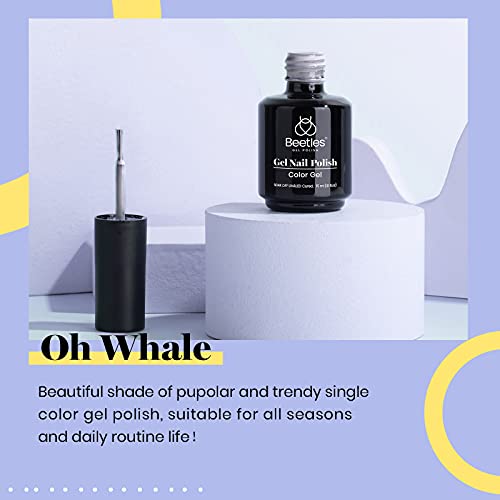 Image of Beetles Grey Gel Nail Polish, 15ml Summer Blue Gel Polish Soak Off UV LED Nail Lamp Nail Art Manicure Salon DIY Home 0.5Oz Nail Polish for Women