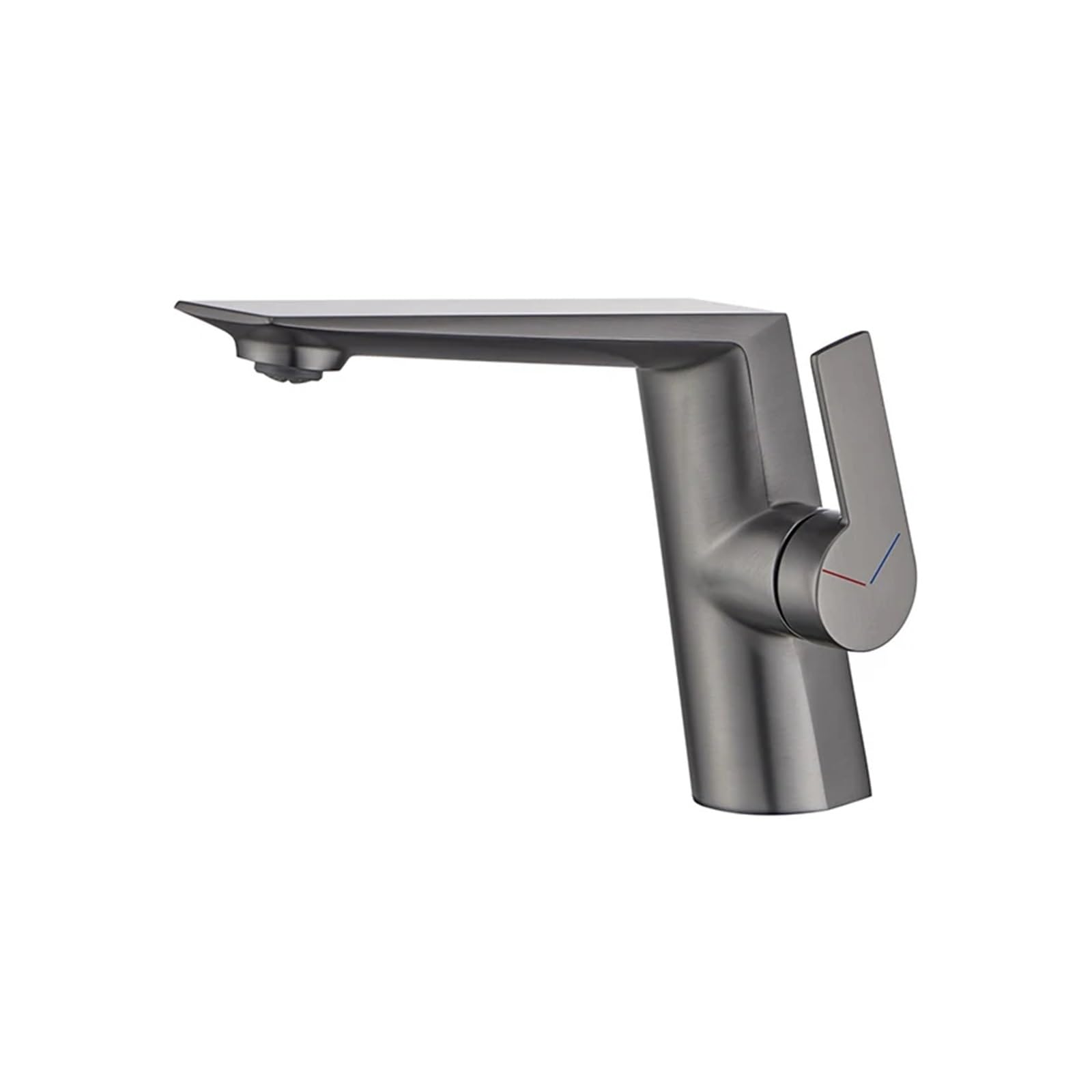 Robinet de lavabo design haut de gamme en laiton massif gris brossé élégant