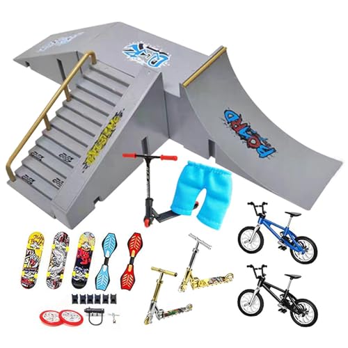 Kit Skate Park, Skatepark, Juego De Patineta Para Dedos, Kit Tablas Ruedas Finger Scooter Toy, Min-i Dedo Skateboards Skate Park Kit, Finger Skateboard Con Rampas Parque, Regalo Juguete Para Niños