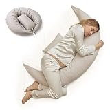 Nuvita 7200 DreamWizard Memory 3D – Cuscino Gravidanza e Allattamento Ergonomico, 3D Mesh Traspirante, Certificazione OEKO-TEX, Fodera Sfoderabile e Lavabile - Beige