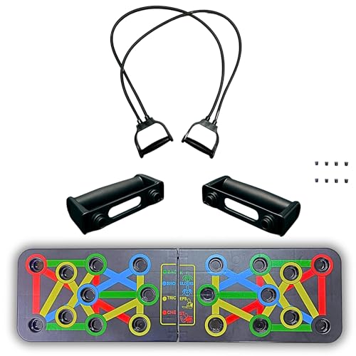 Image of COMBO - Push up Board for Men Double Toning Tubes and Wrist Straps | Build your complete upper Body Strength with Home Gym Equipment with Pushup Board + Double Toning Tube + Wrist Band