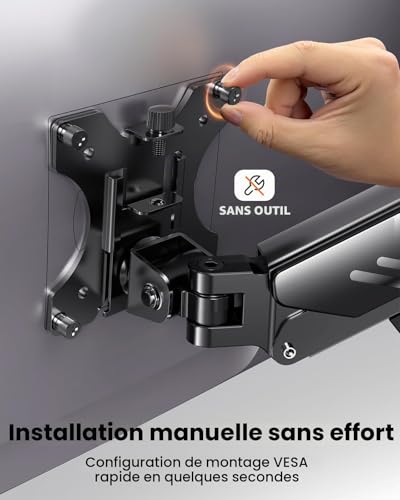Bras ecran PC ErGear support reglable de bureau 13 a 34 pouces VESA - 7