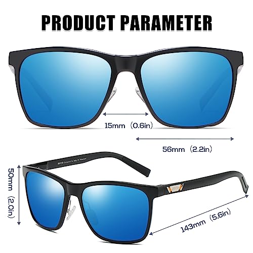 Image of DUCO Mens Sunglasses Polarized UV Protection Retro Rectangular Frame Sun Glasses for Driving Fishing 100% UV Blocking 3029H
