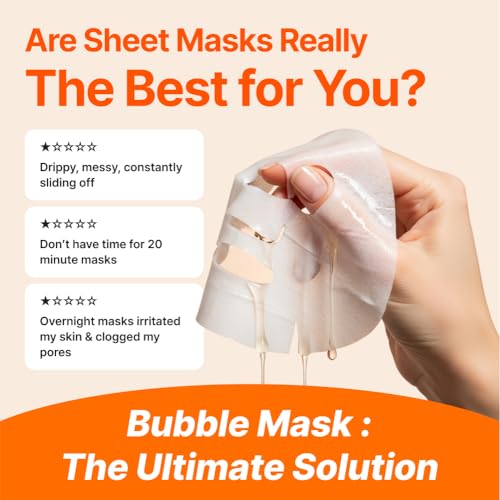 MENOKIN-30-Seconds-Quick-Bubble-Mask-BRIGHT-Vitamin-C-Glutathione-Niacinamide-in-Micro-bubbles-for-Dark-Spots-Uneven-Skin-Tone-Korean-Skin-Care-Essential-70-Uses-321-floz