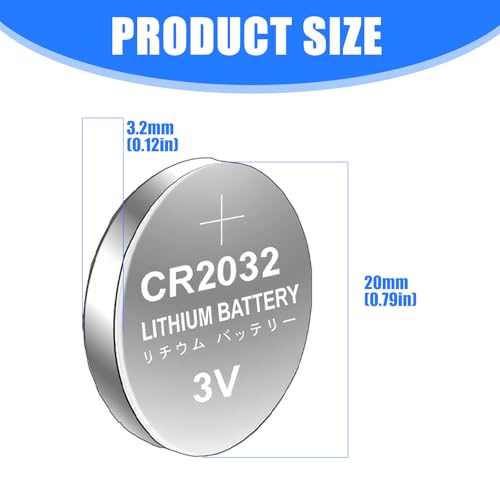 yanwuwa Lot de 10/5 piles bouton 2032 210 mAh haute densité d'énergie de remplacement DL2032 / ER2032 / GPCR2032 pour montre haute – vue 5