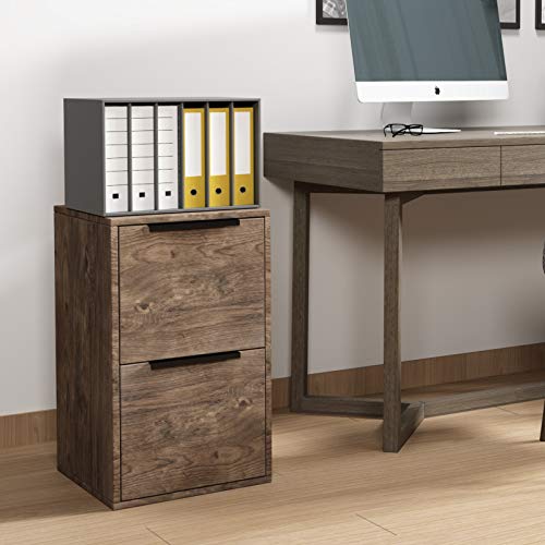 Greatmeet 2 Drawer Wooden File Cabinet,Vertical Storage Filing Cabinet With Hanging Bars For Letter Size,Home Office Storage Cabinet (Gray) #TOP6